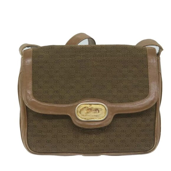 GUCCI Micro GG Canvas Shoulder Bag Beige Brown Auth - Picture 5 of 16